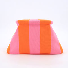 Meltique Candy Stripe Cloud Clutch in pink and orange knitted stripes