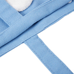 Detail of the woven canvas and wide shoulder straps
